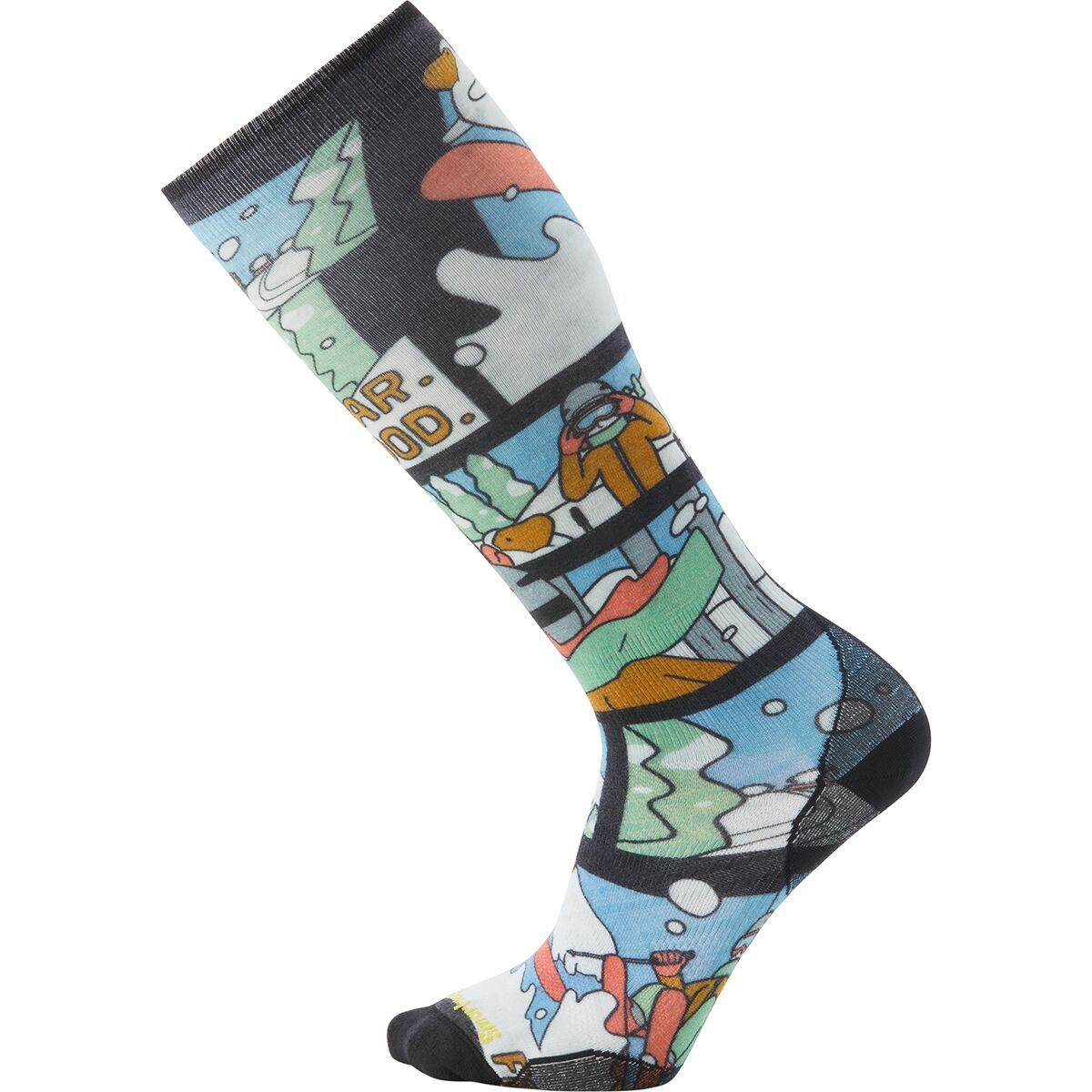 Smartwool Ski Targeted Cushion Winter Adventure Print OTC Sock in Multi Color - Size: Medium