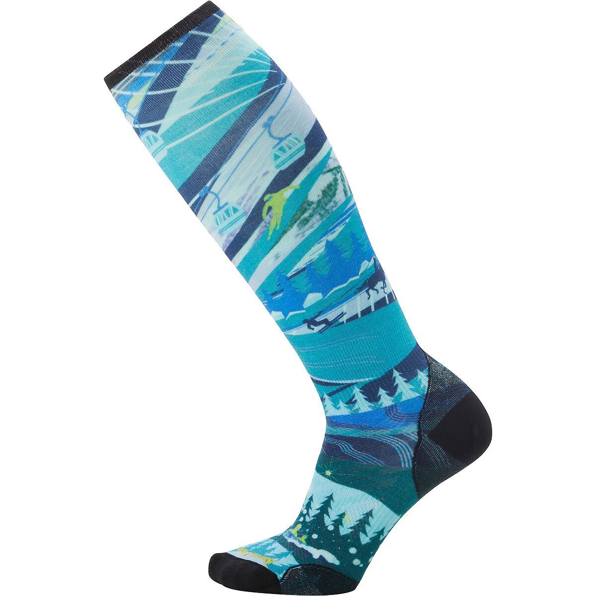 Smartwool Women's Ski Zero Cushion Skication Print OTC Sock in Desert Orchid - Size: Small