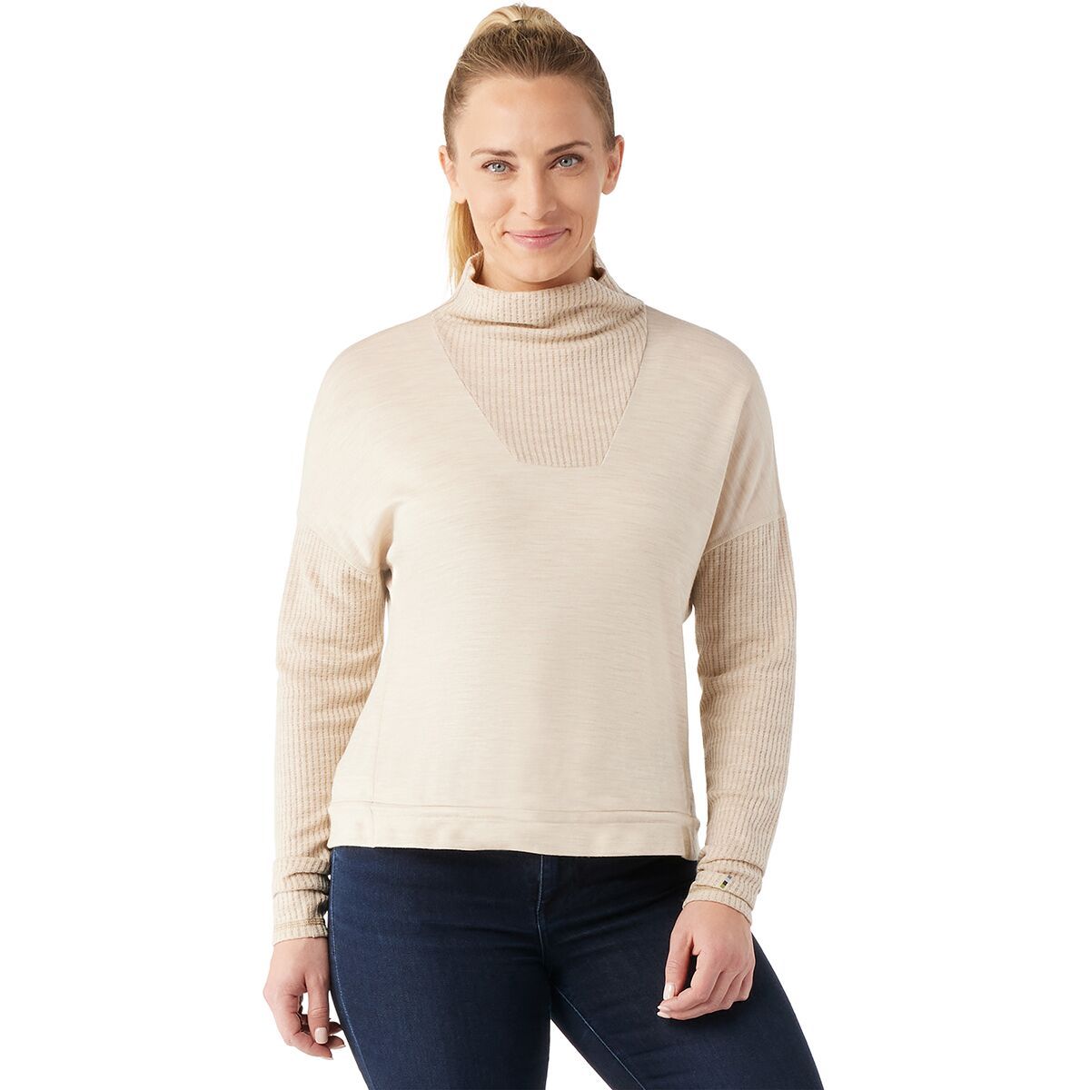 Smartwool Women's Thermal Merino Rib Top in Toasted Coconut Heather - Size: Small