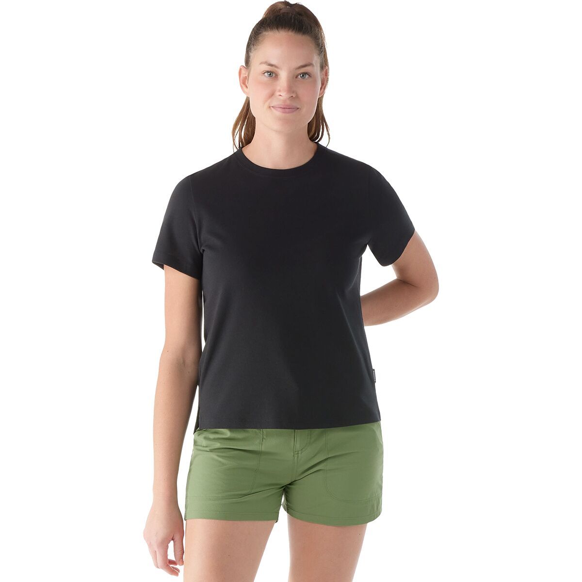 Smartwool Women's Perfect Crew Short-Sleeve T-Shirt in Black - Size: Small
