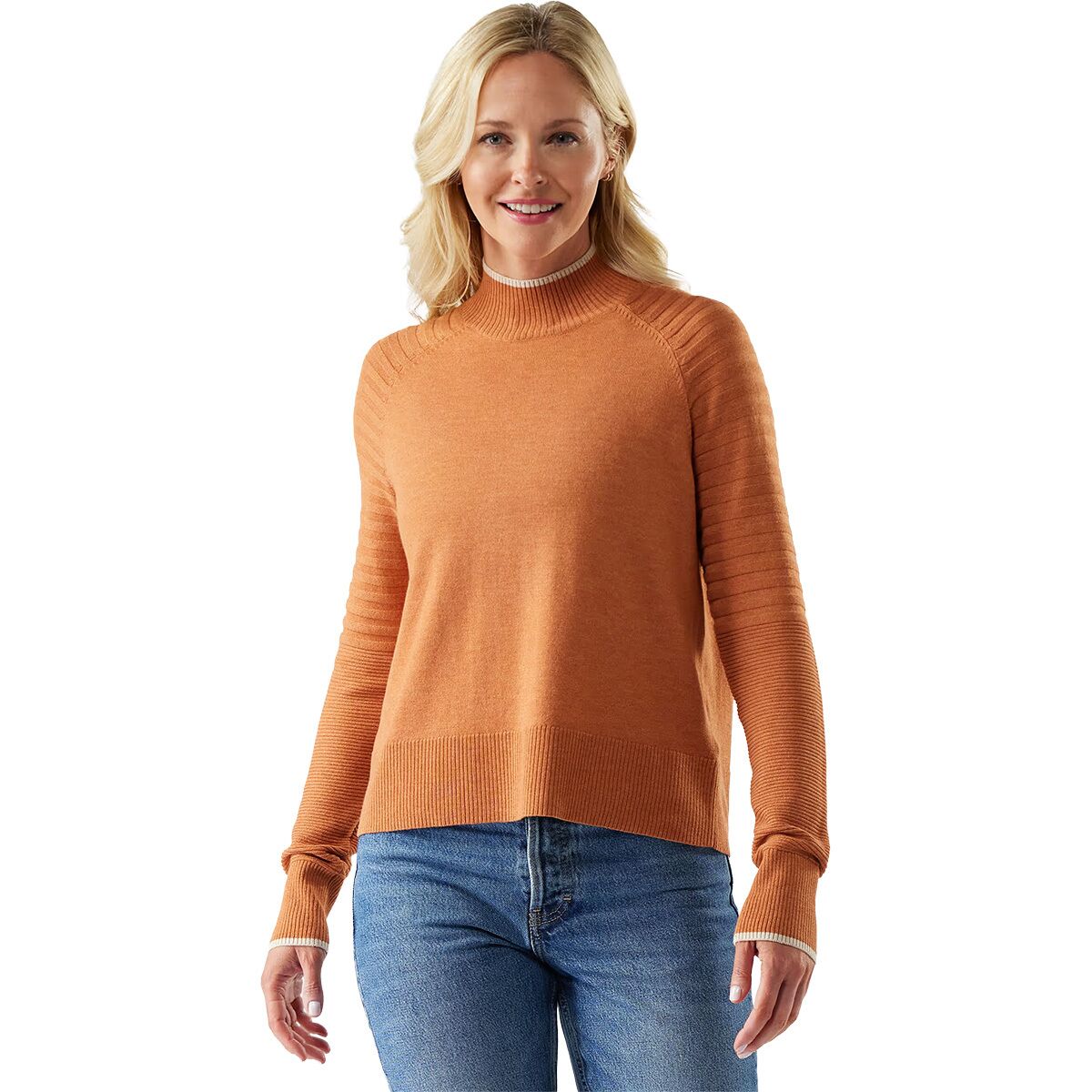 Smartwool Smartwool Women's Edgewood Mock Neck Sweater in Terracotta Heather - Size: Medium - $57.75 at Steep and Cheap