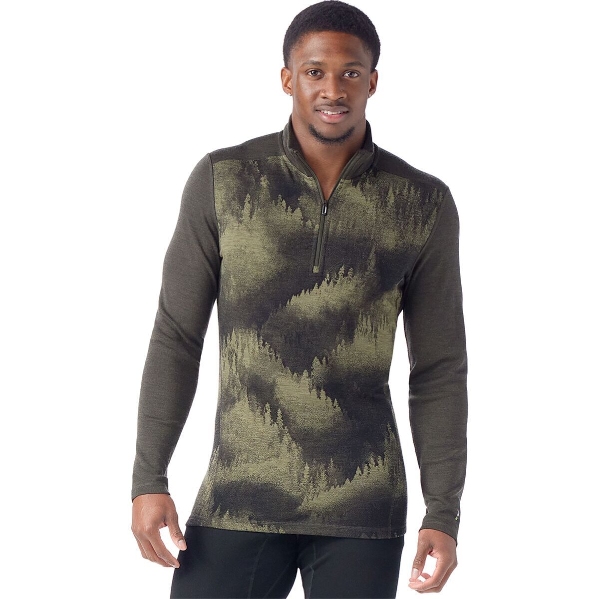 Smartwool Men's Classic Thermal Merino 1/4-Zip Base Layer in North Woods Foggy Pines - Size: Small