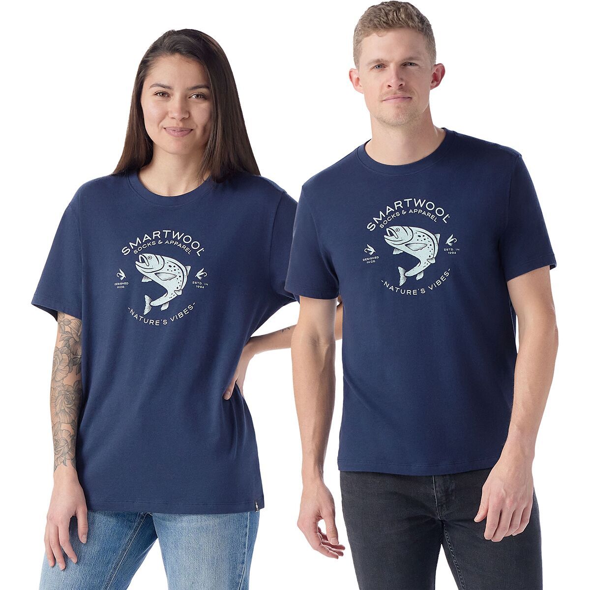 Smartwool Trout Fishing Graphic Short-Sleeve T-Shirt in Deep Navy - Size: Medium