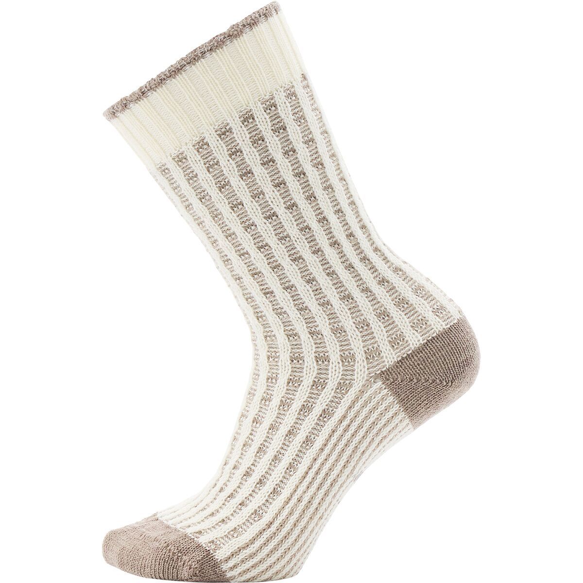 Smartwool Everyday Waffle Press Crew Sock in Taupe / Natural Marl - Size: XL