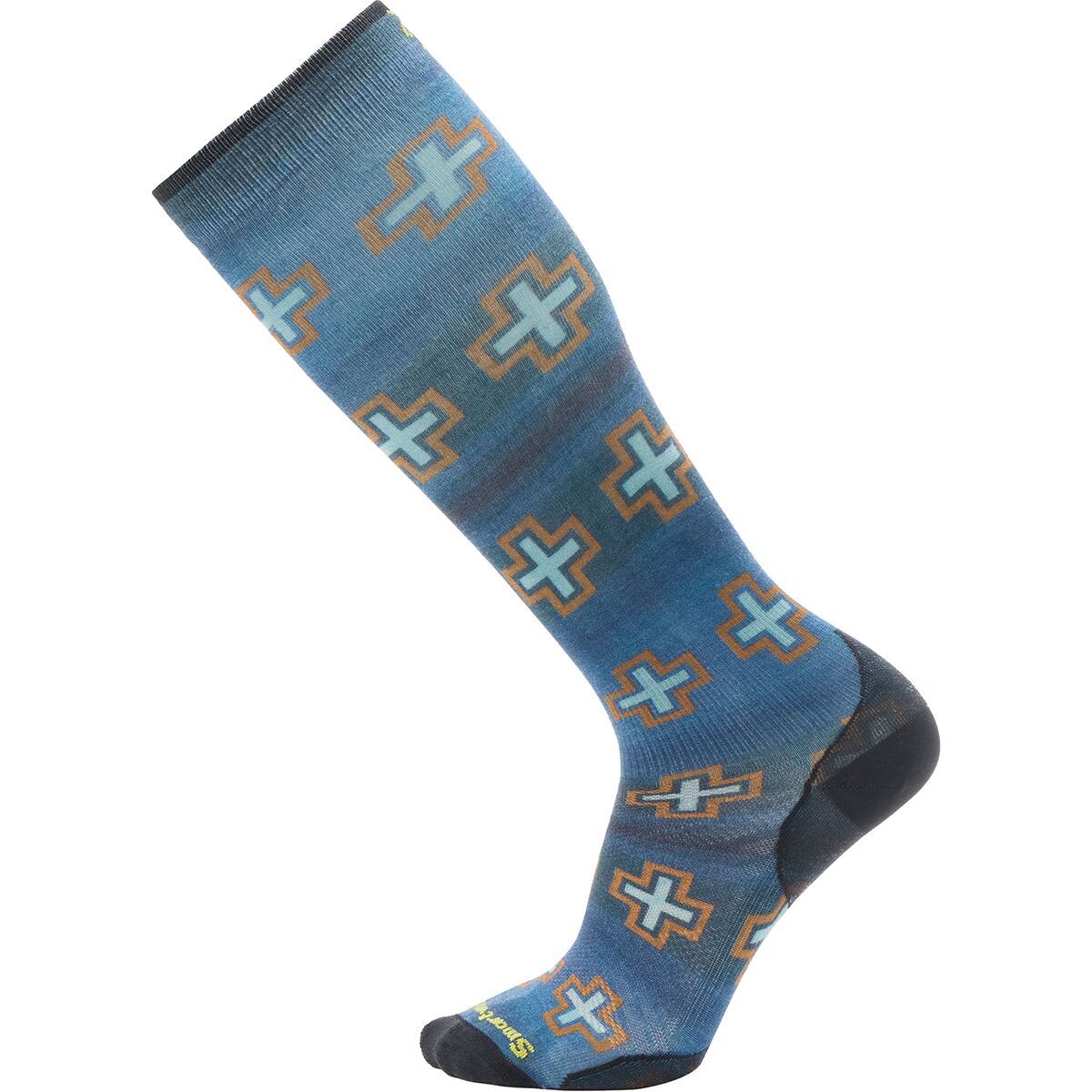 Smartwool Ski Zero Cushion Paths Crossed Print OTC Sock in Deep Navy - Size: Medium