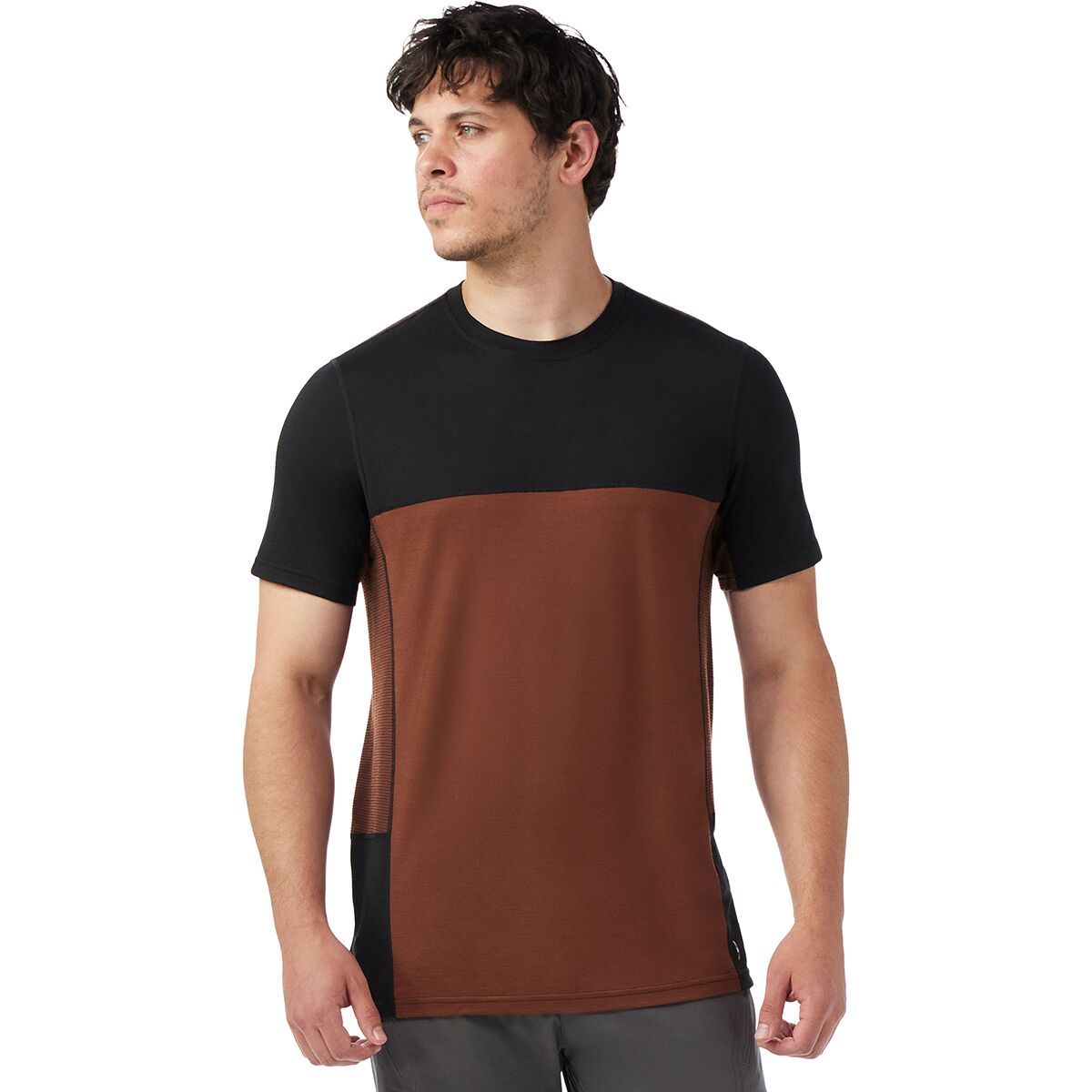 Smartwool Men's Mountain Bike Short-Sleeve Jersey in Sable Brown / Black - Size: Medium