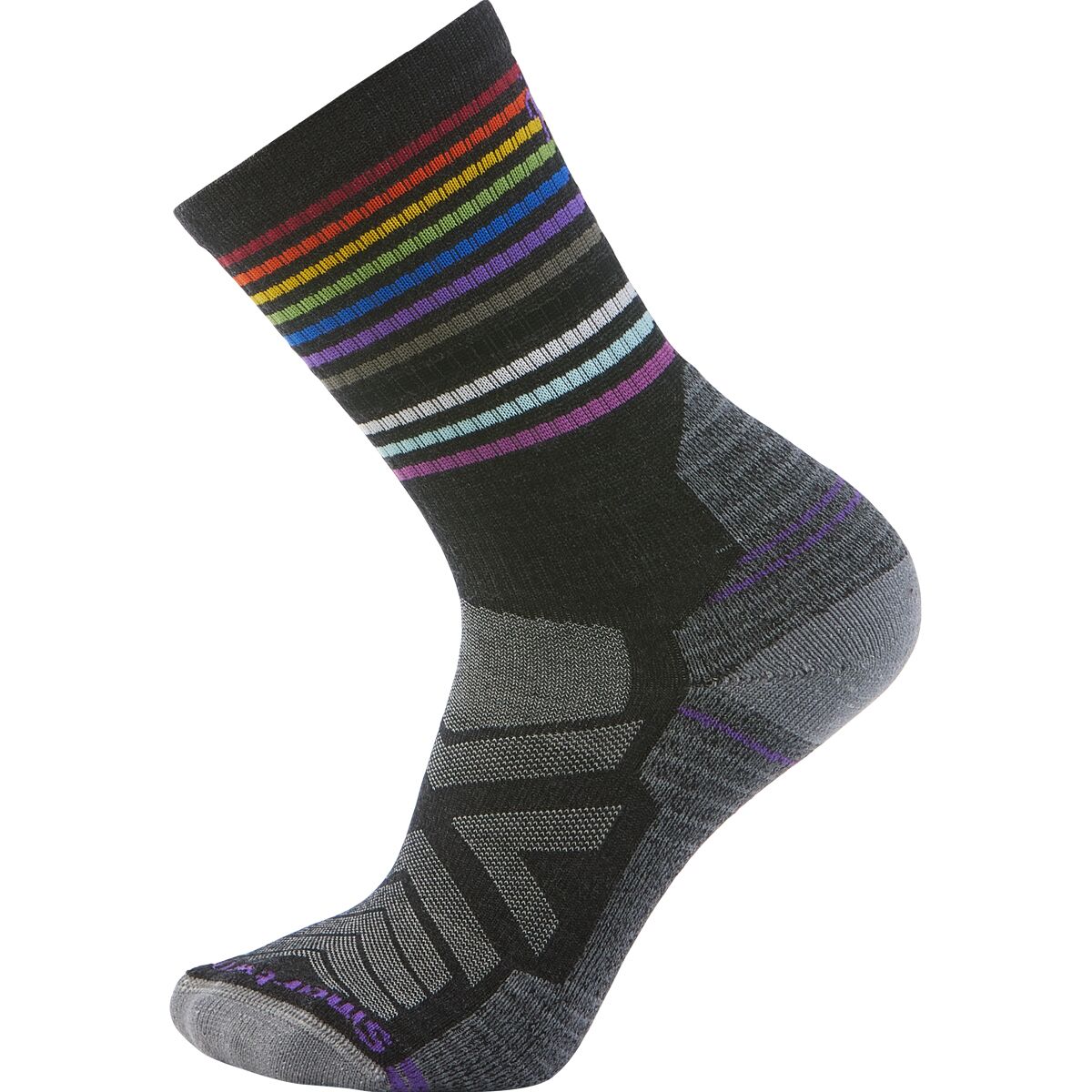 Smartwool Men's Hike Light Cushion Pride Crew Sock in Charcoal - Size: Large