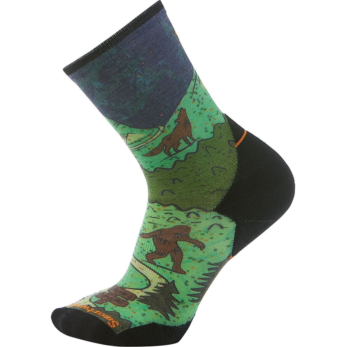 Smartwool Men's Trail Run Targeted Cushion Neature Print Crew Sock in Twilight Blue - Size: Large