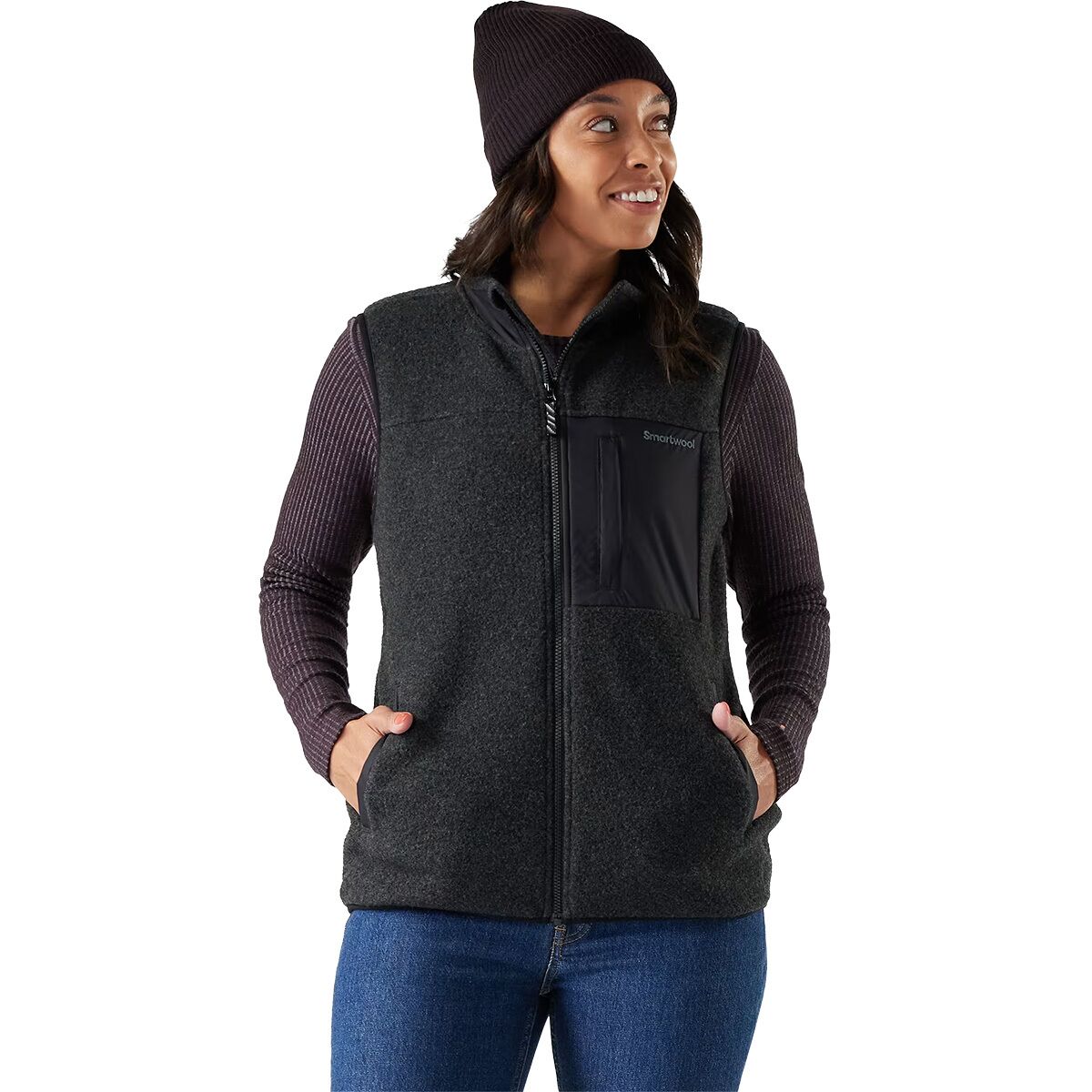 Smartwool Smartwool Women's Second Cut Fleece Vest in Charcoal - Size: Small - $78.00 at Steep and Cheap