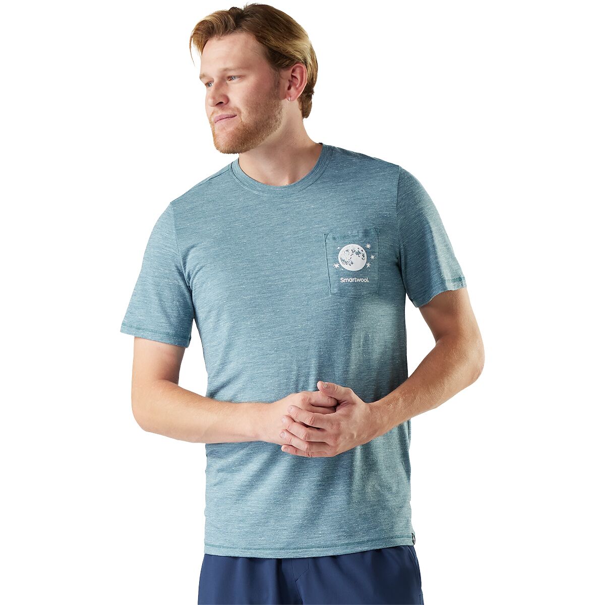 Smartwool Smartwool Men's Merino Hemp Blend Bear Peaks Short-Sleeve T-Shirt in Dusty Teal - Size: Medium - $56.00 at Steep and Cheap
