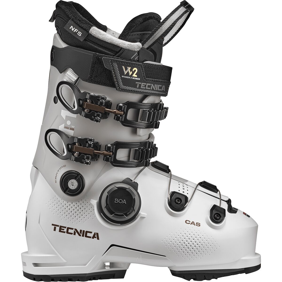 Tecnica Women's Mach Boa HV 95 Ski Boot - 2025 in Cold White - Size: 25.5