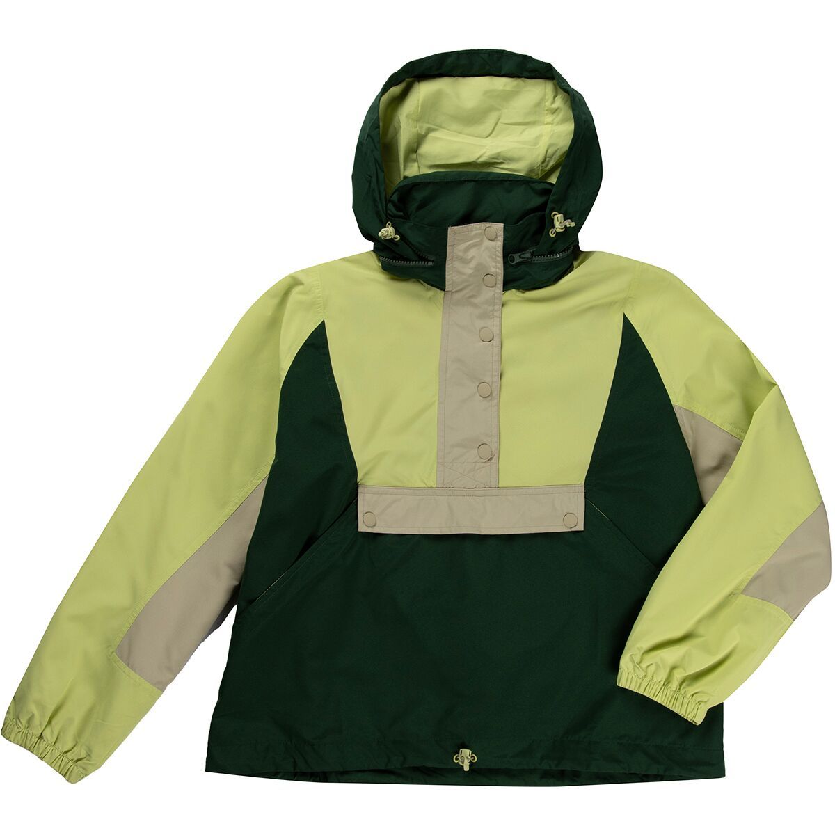 The Great Outdoors Women's The Crestline Pullover in Moss / Citron Color Block - Size: XS