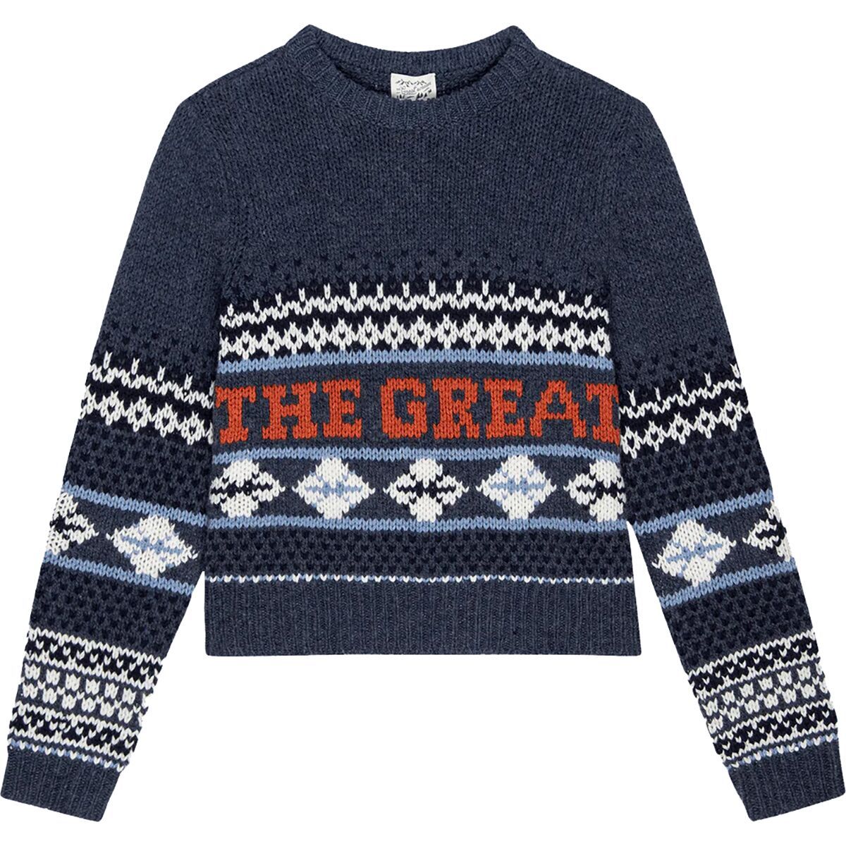 The Great Outdoors Women's The Classic Crew Sweater in Deep Sky Fair Isle - Size: XS