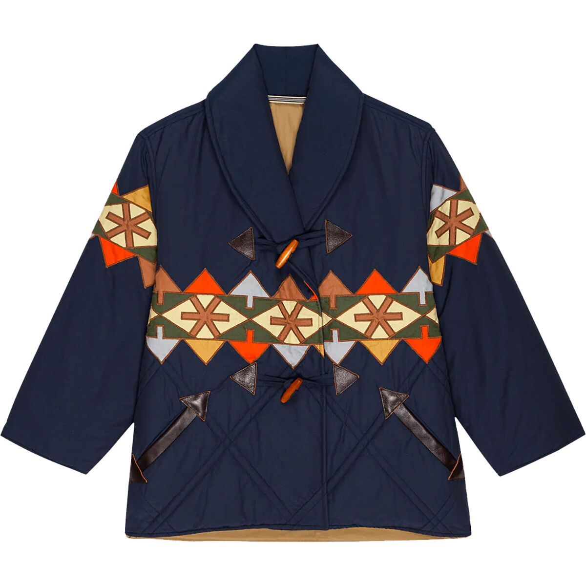 The Great Outdoors Women's The Cropped Wanderer Puffer in Midnight Patchwork - Size: XS
