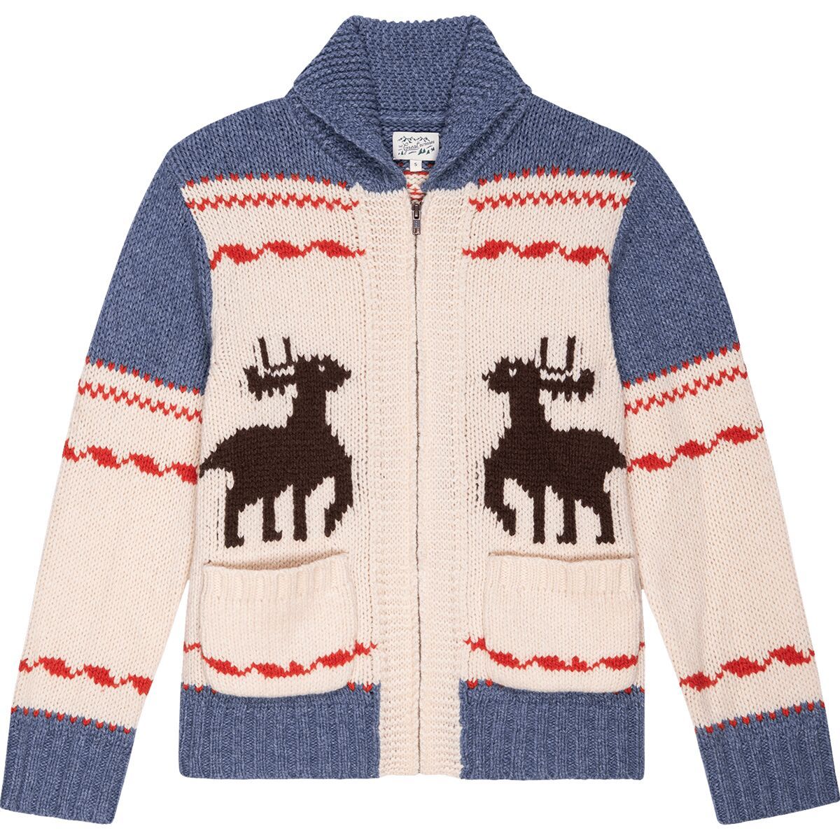 The Great Outdoors Women's The Shawl Collar Full Zip Sweater in Moose Track Fair Isle - Size: Small