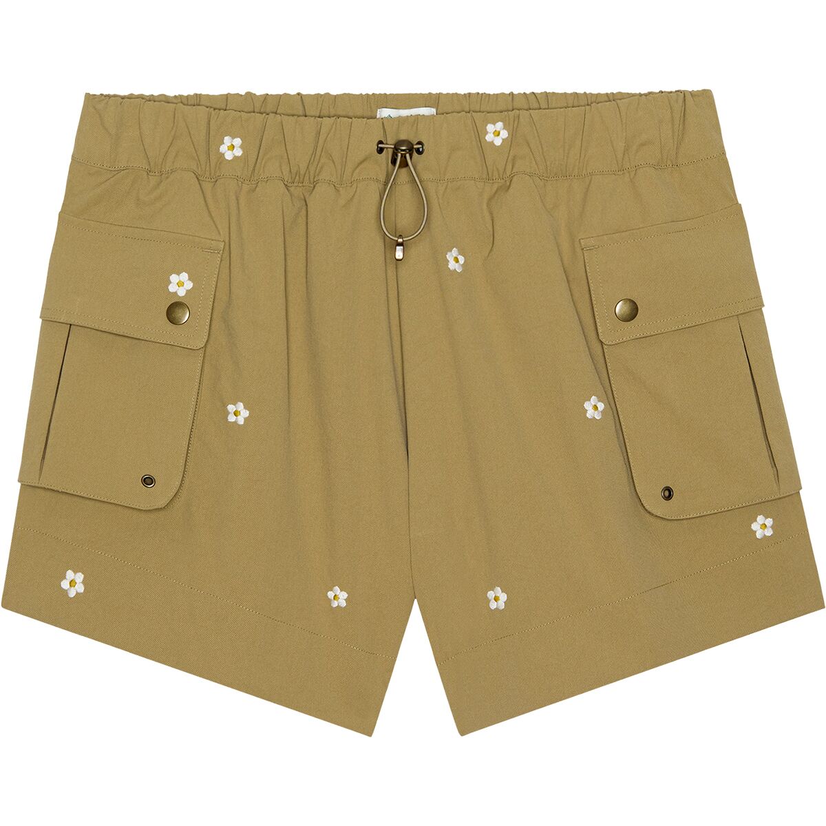 The Great Outdoors The Great Outdoors Women's The Embroidered Cargo Short in Khaki / Daisy Embroidery - Size: Large - $101.50 at Steep and Cheap