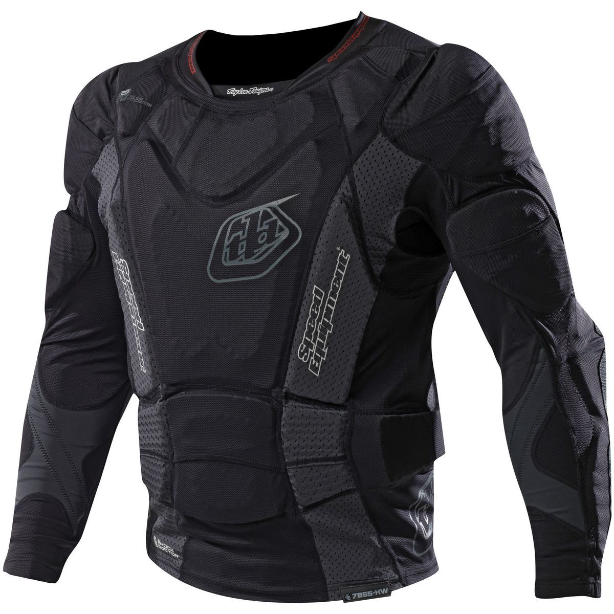 Troy Lee Designs 7855 Heavyweight Long-Sleeve Protection Shirt in Solid Black - Size: Small