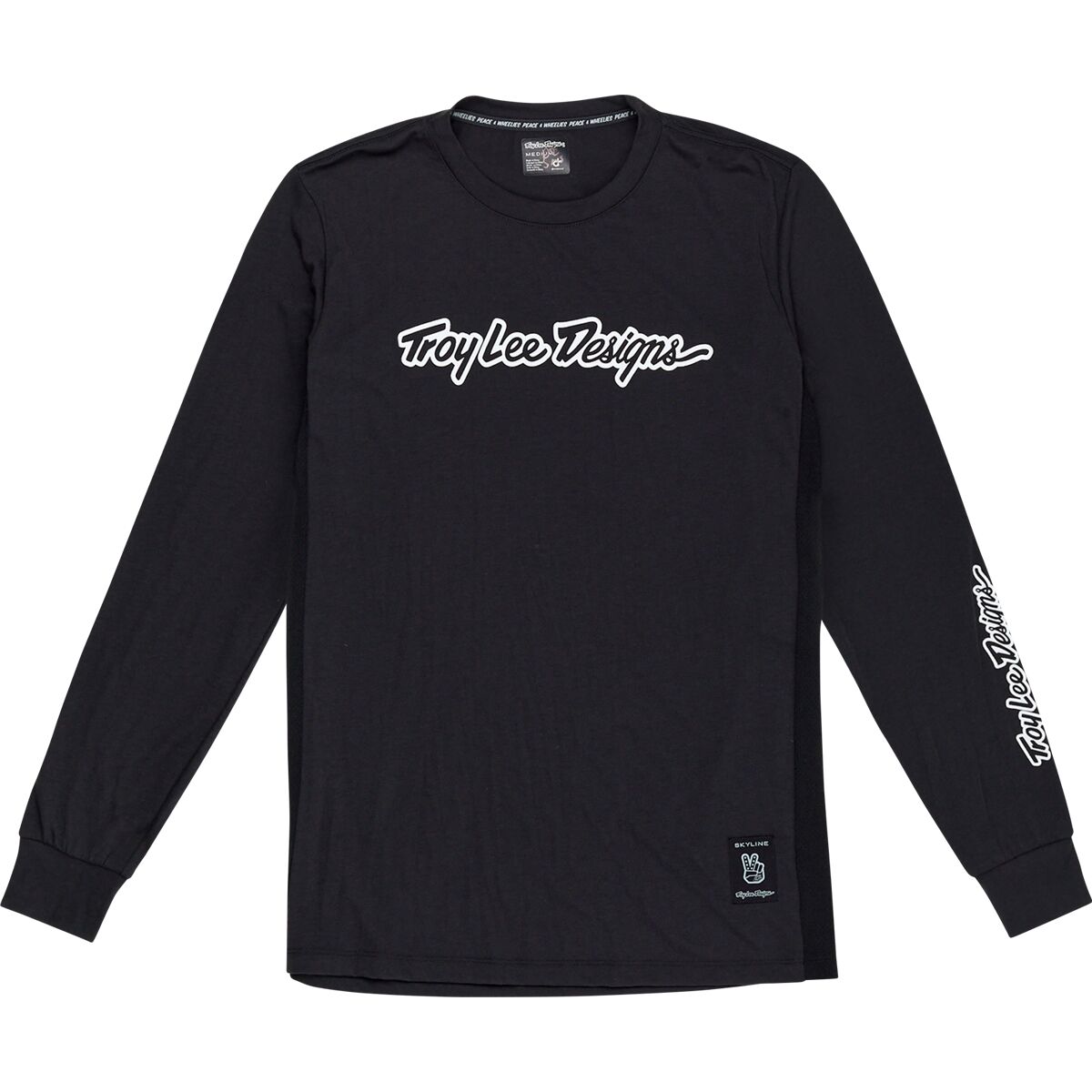 Troy Lee Designs Men's Skyline Long-Sleeve Ride T-Shirt in Signature Black - Size: Medium