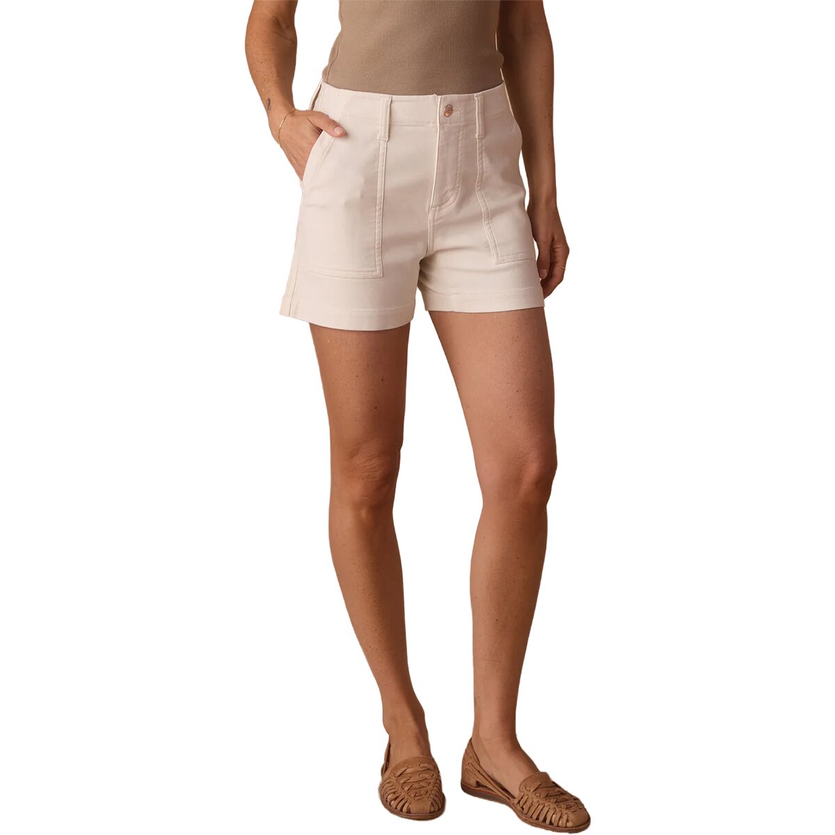 The Normal Brand Women's Comfort Terry Short in Ivory - Size: 30