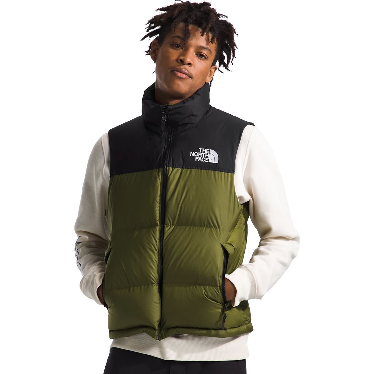 The North Face Men's 1996 Retro Nuptse Vest in Coal Brown Water Distortion Print - Size: Small