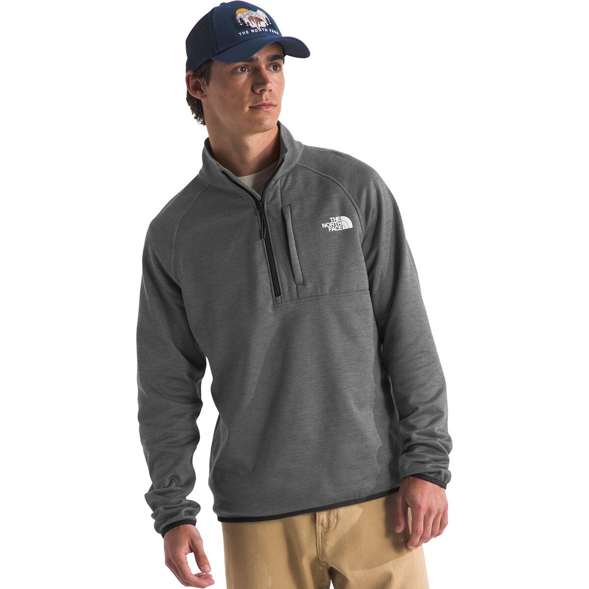 The North Face The North Face Men's Canyonlands 1/2-Zip Pullover Fleece Jacket in TNF Medium Grey Heather / NPF - Size: Medium - $48.00 at Steep and Cheap
