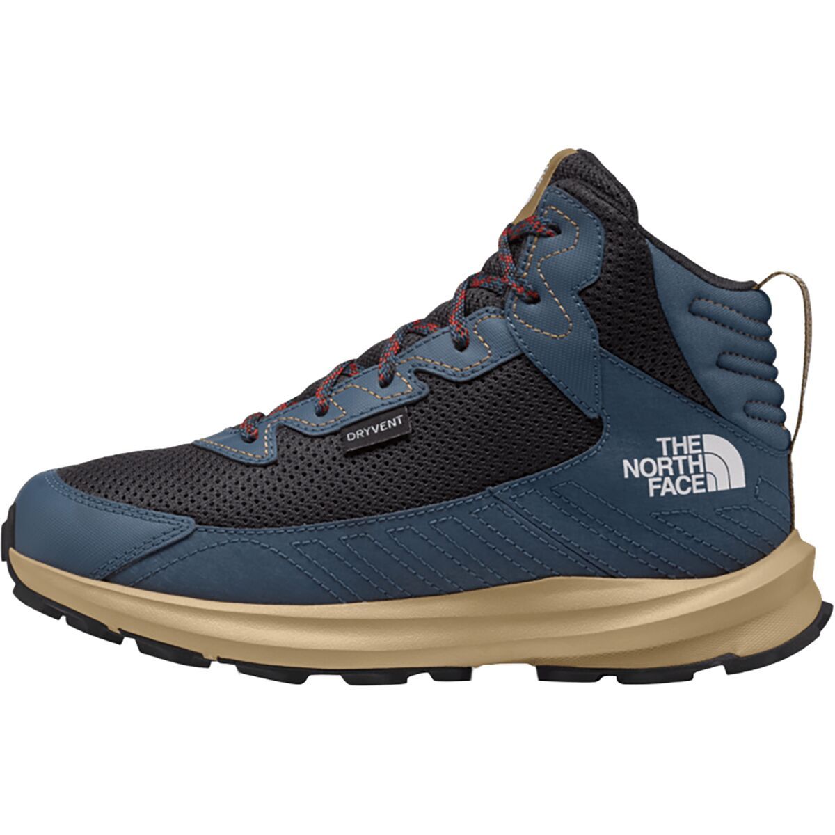 The North Face Fastpack Mid Waterproof Hiking Boot - Kids' in Shady Blue / TNF White - Size:
