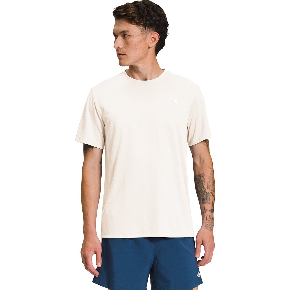 The North Face Men's Elevation Short-Sleeve Shirt in Gardenia White - Size: Small