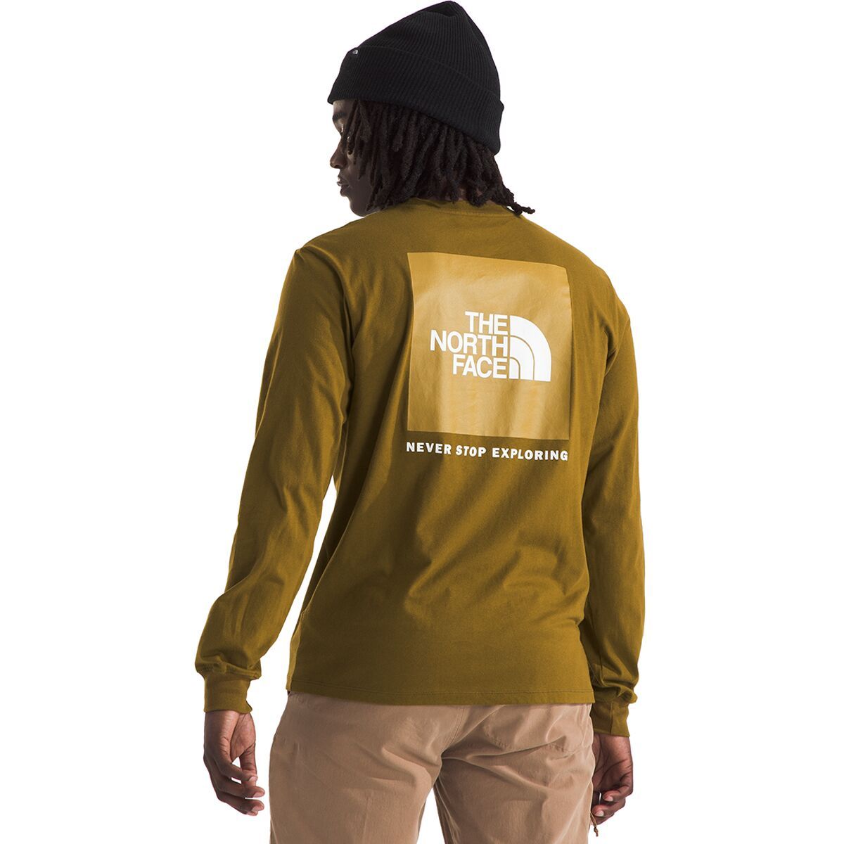 The North Face Men's Long-Sleeve Box NSE T-Shirt in TNF Medium Grey Heather / TNF Black - Size: Medium