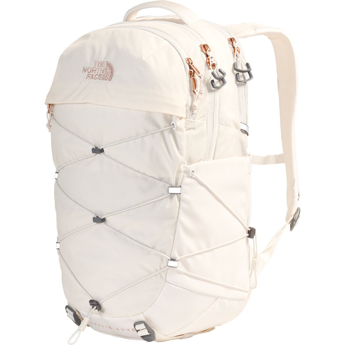 The North Face Women's Borealis Luxe Pack in Gardenia White / Burnt Coral Metallic
