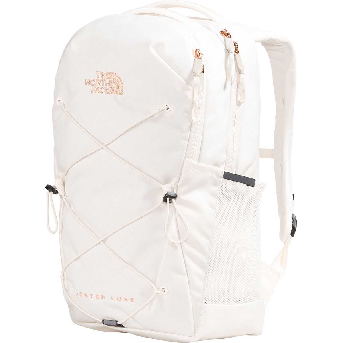 The North Face Women's Jester Luxe 22L Backpack in Gardenia White / Burnt Coral Metallic