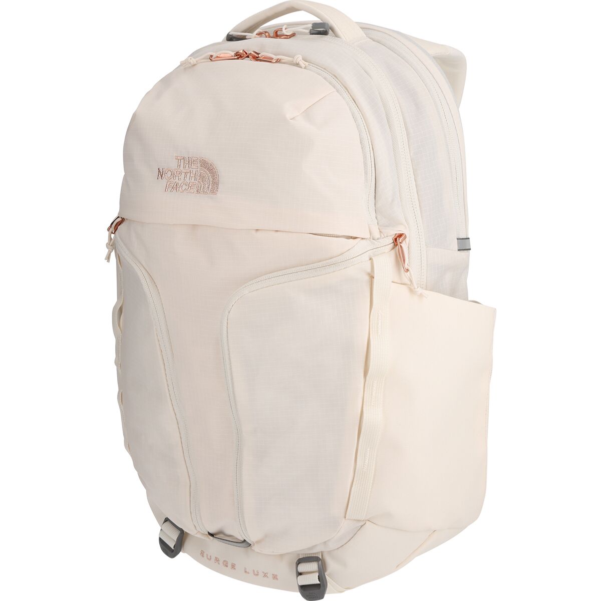 The North Face Women's Surge Luxe Pack in Gardenia White / Burnt Coral Metallic