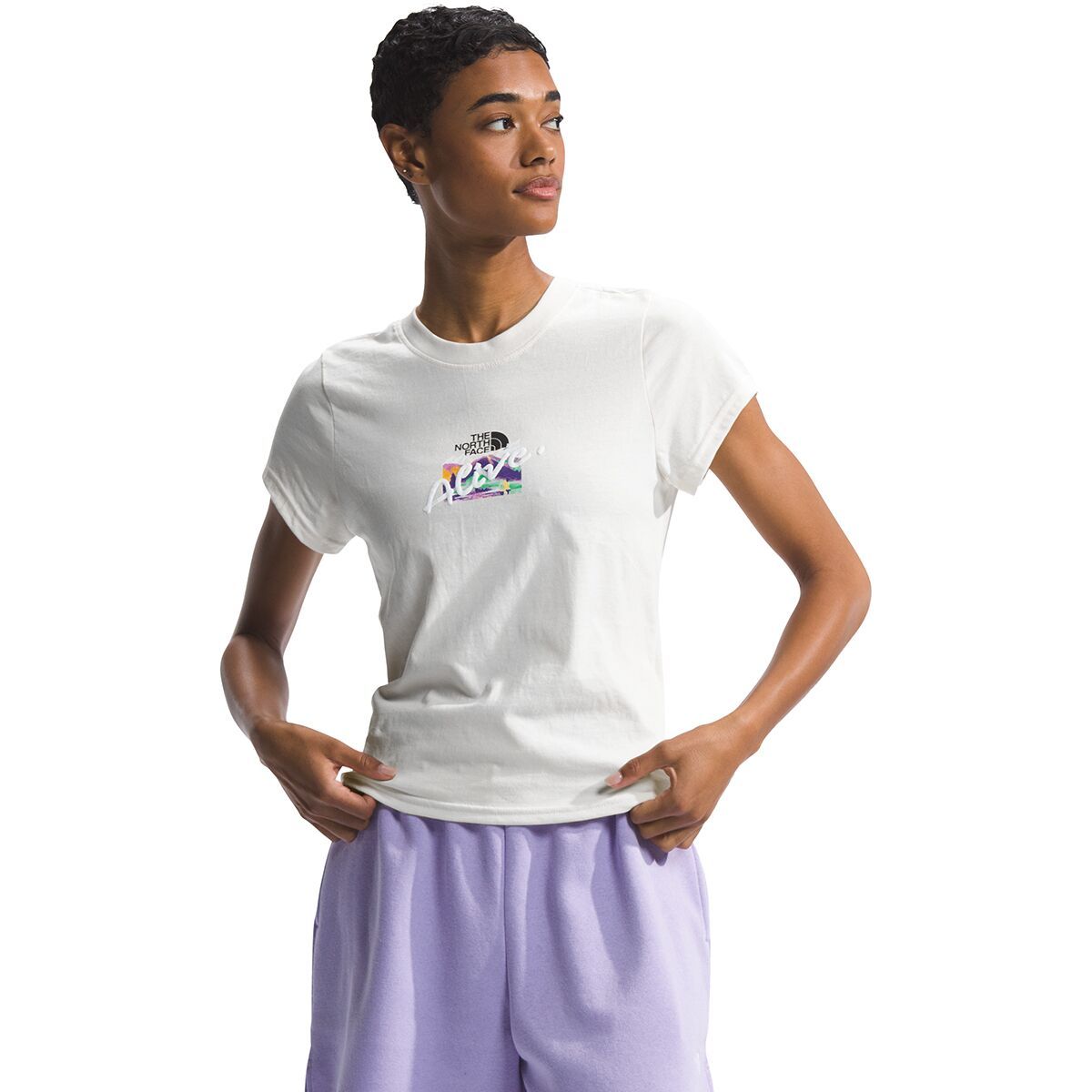 The North Face Women's Evolution Cutie T-Shirt in High Purple - Size: Large