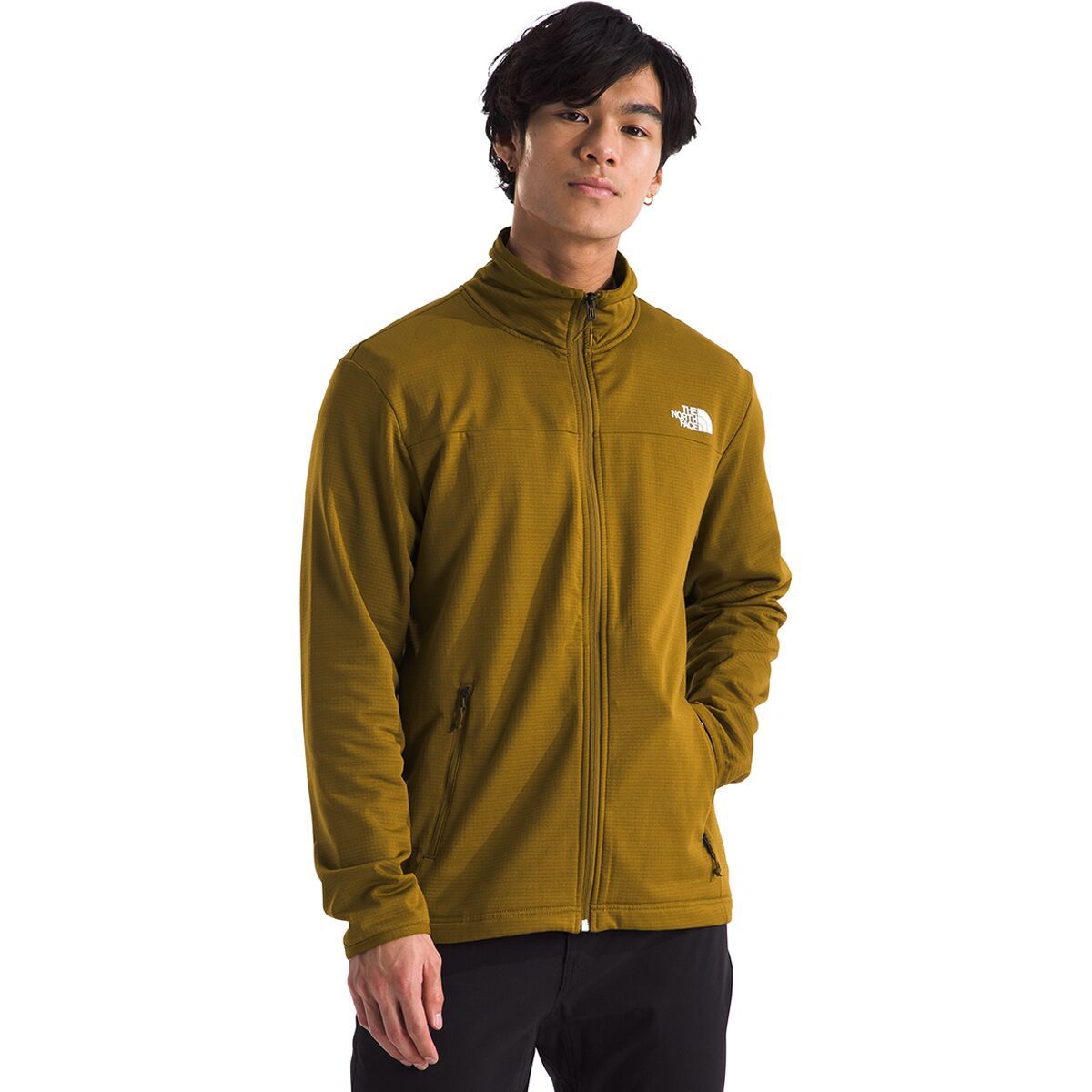 The North Face Men's Cedar Trail Grid Fleece Full Zip Jacket in Moss Green - Size: XL