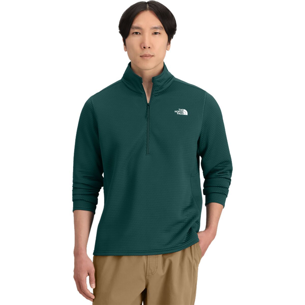 The North Face Men's Dotknit Thermal 1/4-Zip Top in Smoked Pearl - Size: Medium