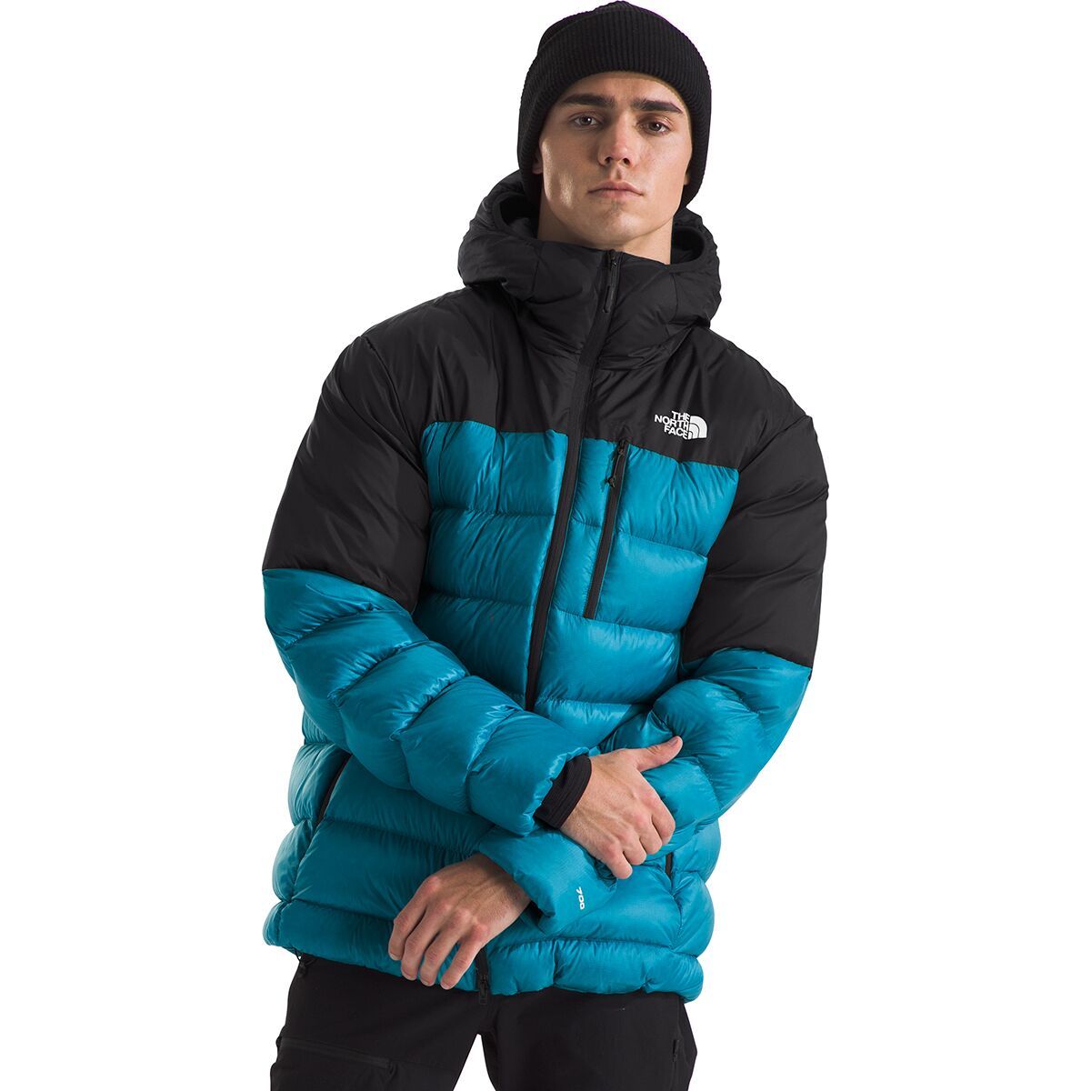 The North Face Men's Kalix Down Hoodie in Alkaline Blue / TNF Black - Size: XL
