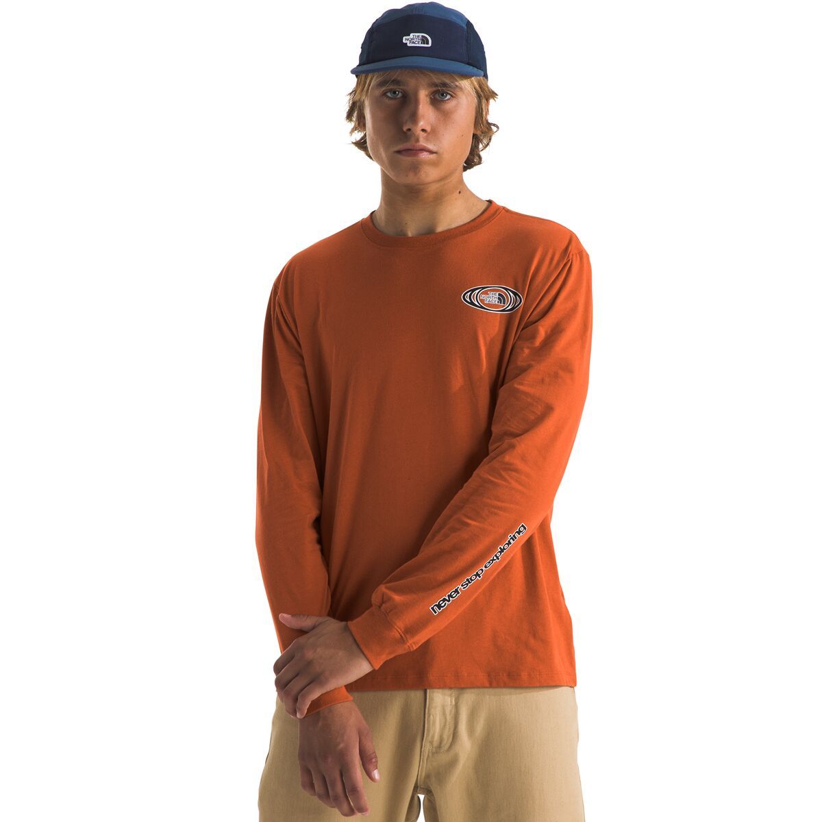 The North Face Men's Long-Sleeve Brand Proud T-Shirt in Beetroot - Size: XL