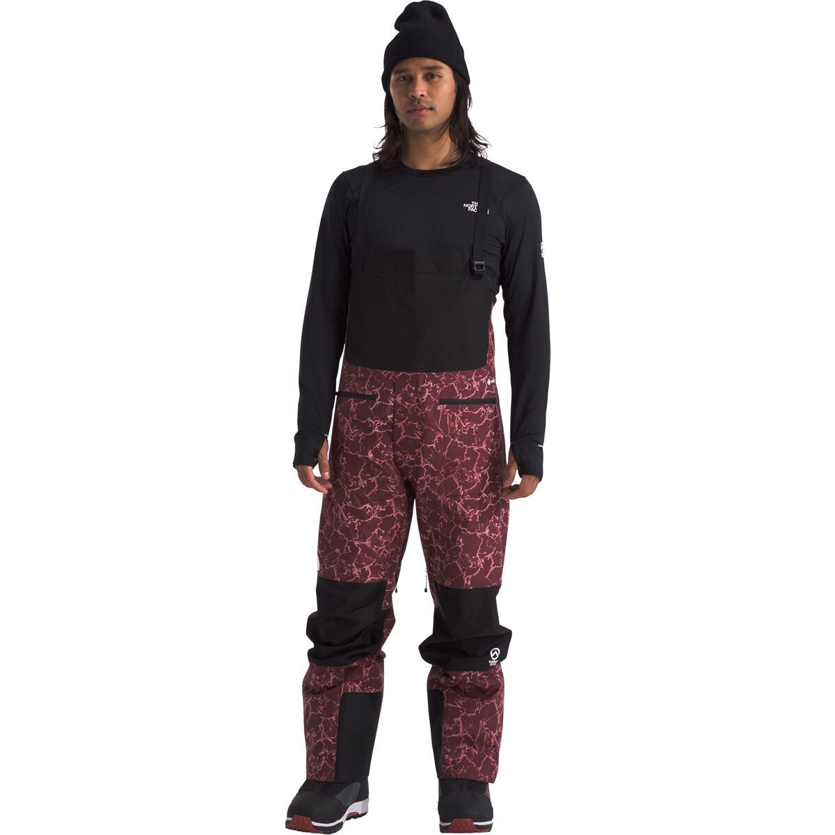 The North Face Men's Summit Verbier GTX Bib Pant in Alpine Plum Glacial Fracture Print - Size: S/Regular