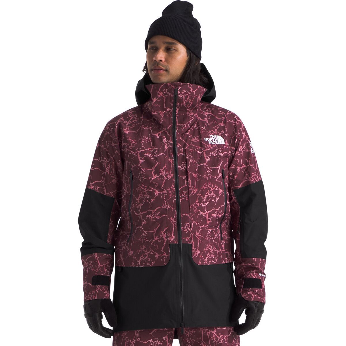 The North Face Men's Summit Verbier GTX Jacket in Alpine Plum Glacial Fracture Print - Size: Medium