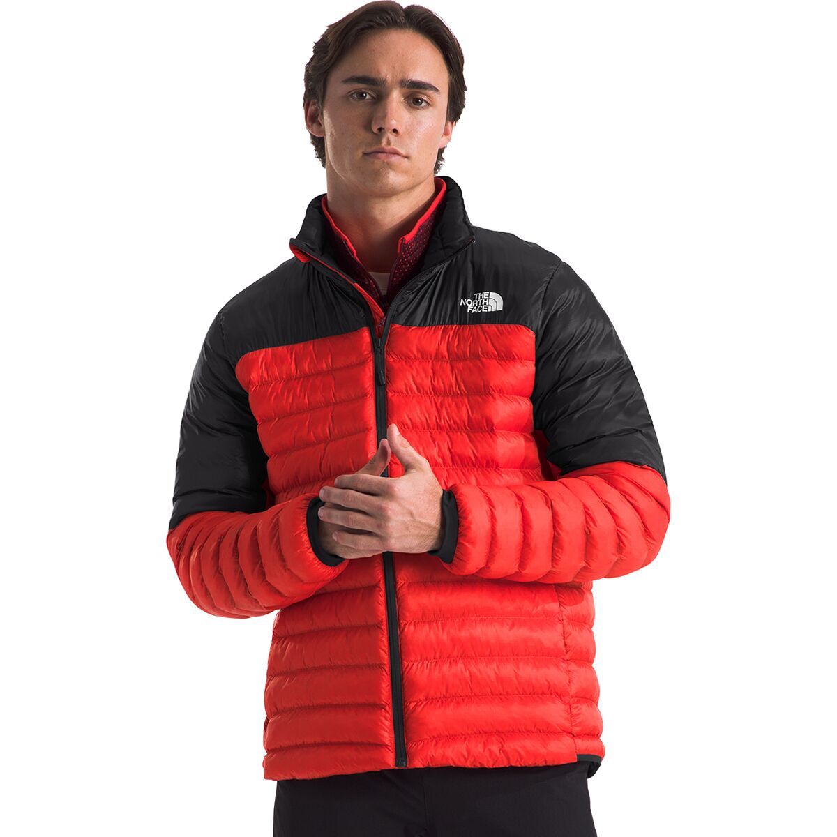 The North Face Men's Terra Peak Jacket in Fiery Red / TNF Black - Size: XL