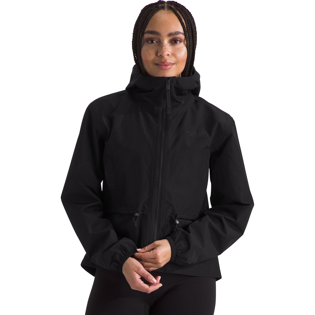 The North Face Women's Daybreak Hooded Rain Jacket in TNF Black - Size: XXL
