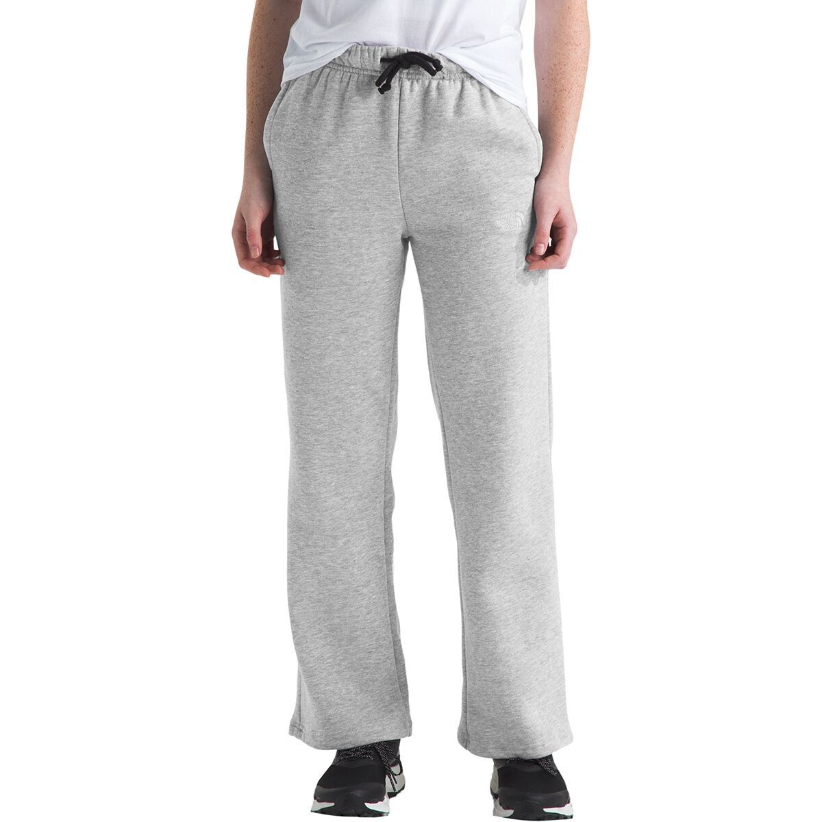 The North Face Girl's Camp Fleece Wide Leg Pant in TNF Light Grey Heather - Size: Medium