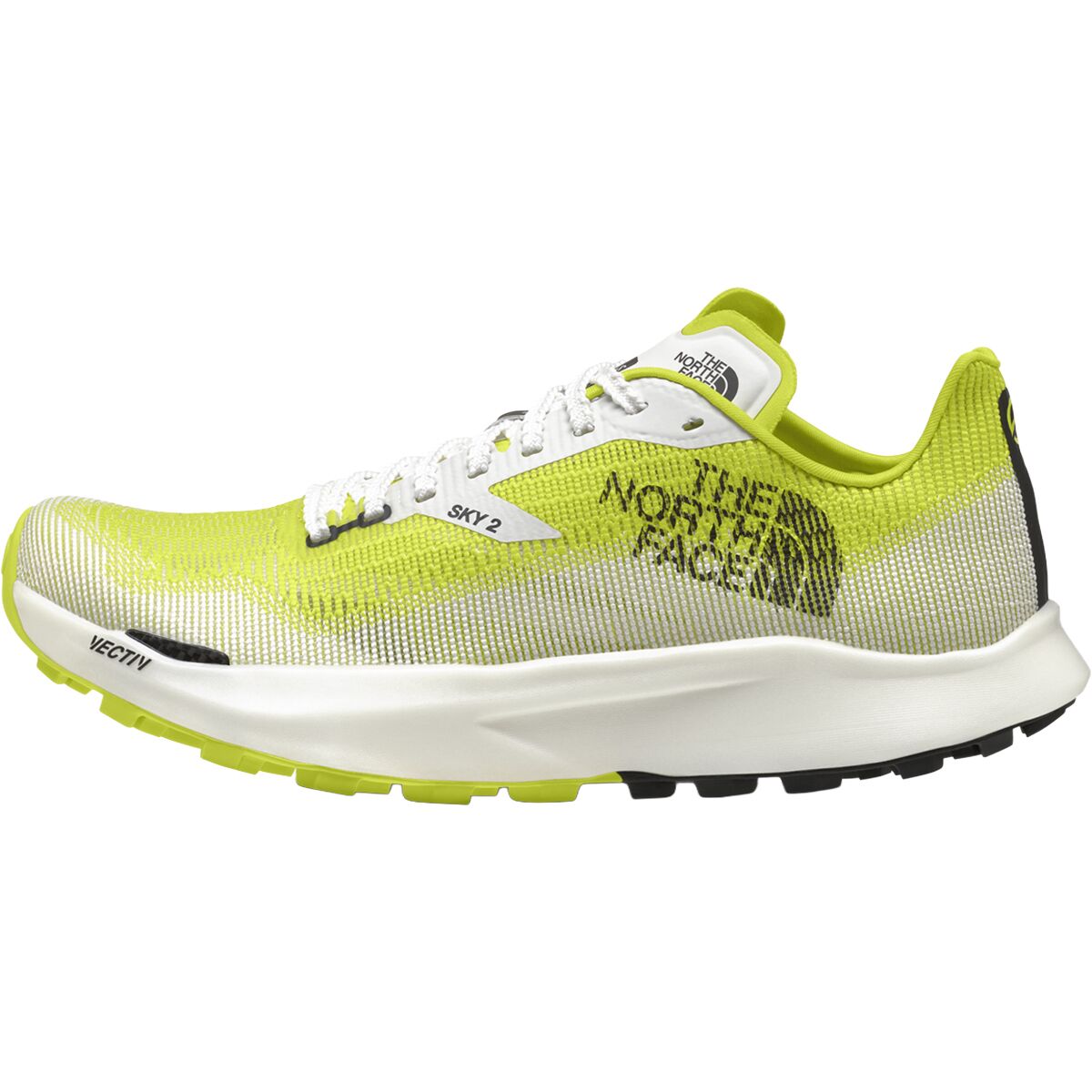 The North Face Summit Vectiv Sky 2 Trail Running Shoe in White Ash / Sulphur Spring Green - Size: Mens 5.5/Womens