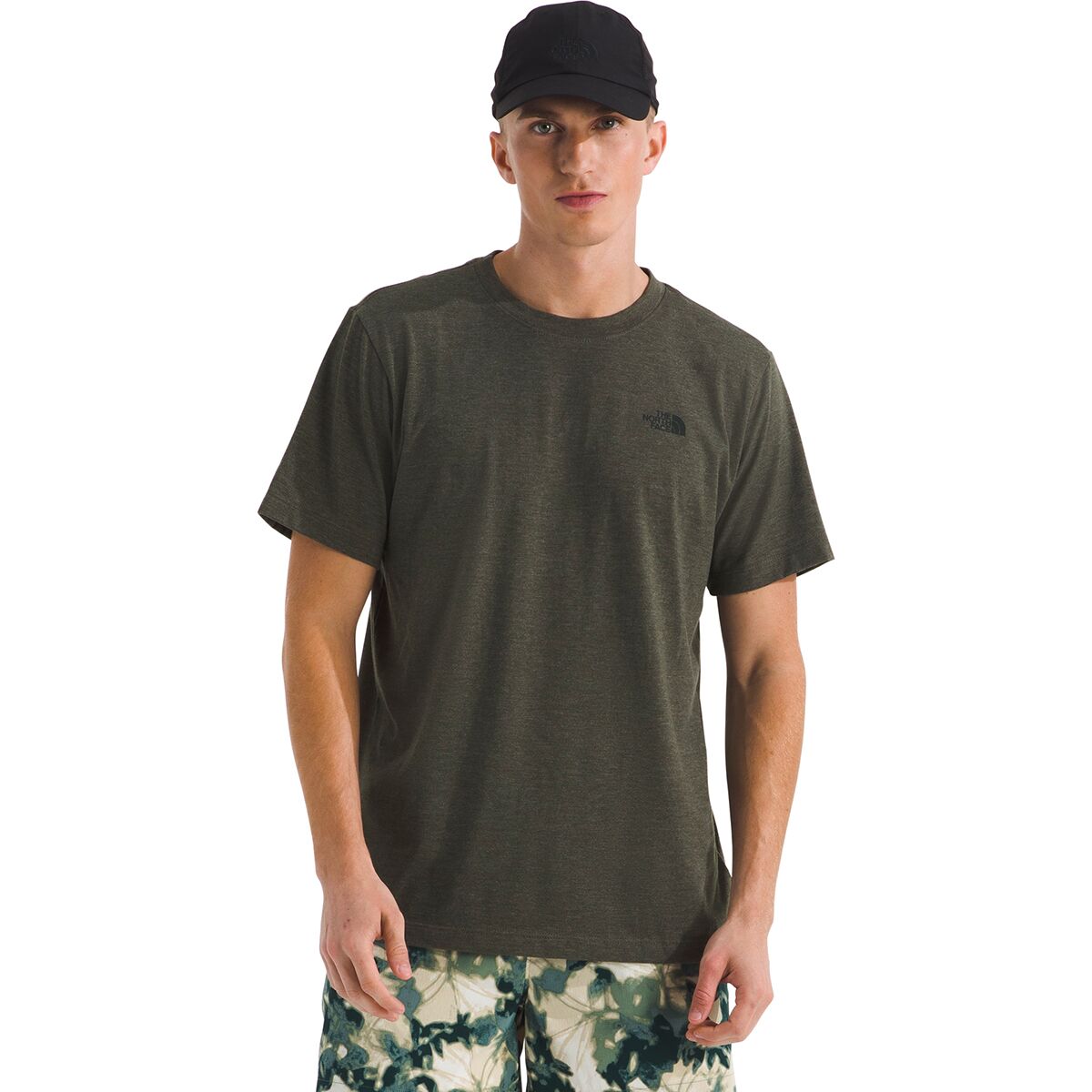 The North Face Men's Short-Sleeve Tri-Blend T-Shirt in New Taupe Green White Heather - Size: Large