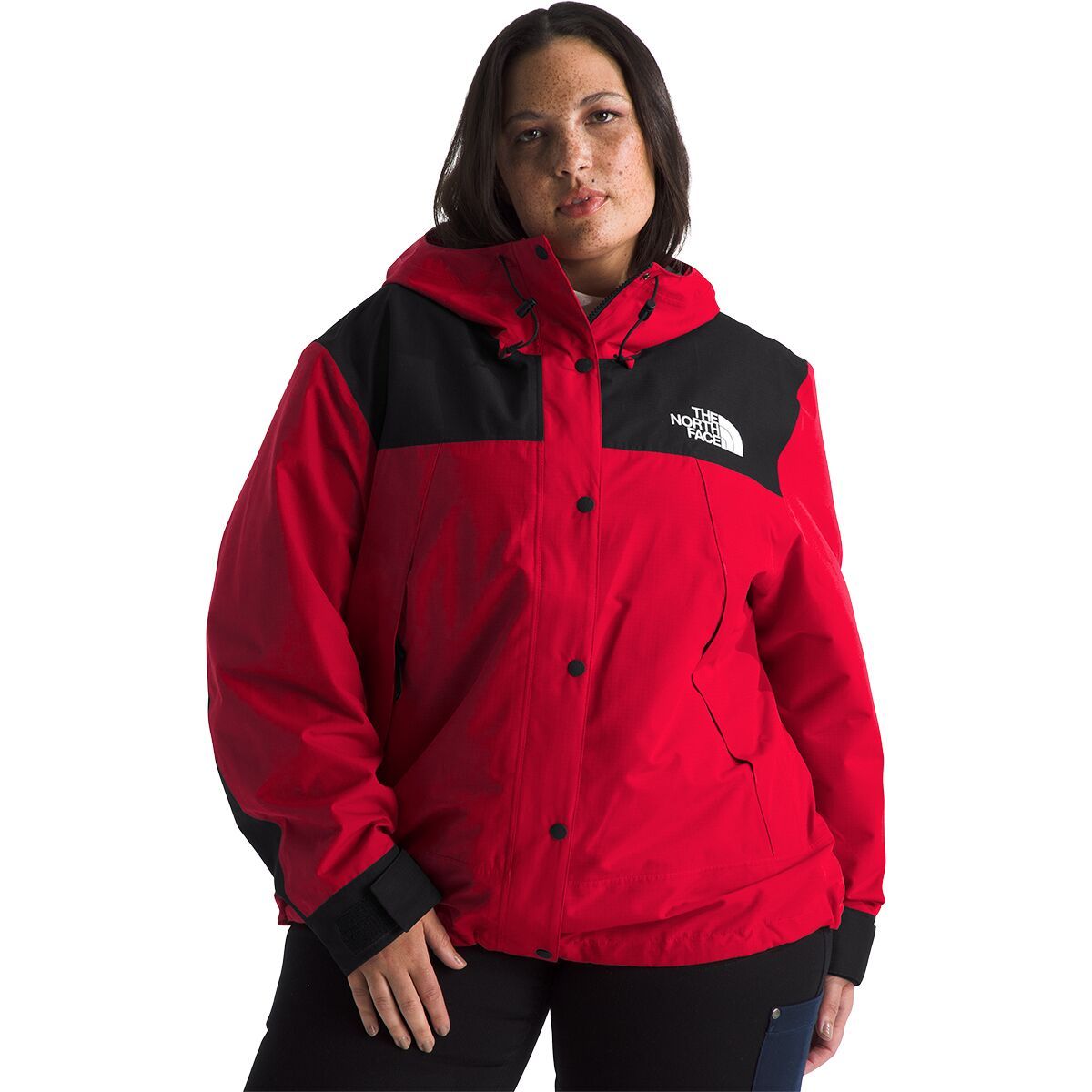 The North Face Women's DryVent Mono Mountain Plus Jacket in White Dune / TNF Black - Size: 2X