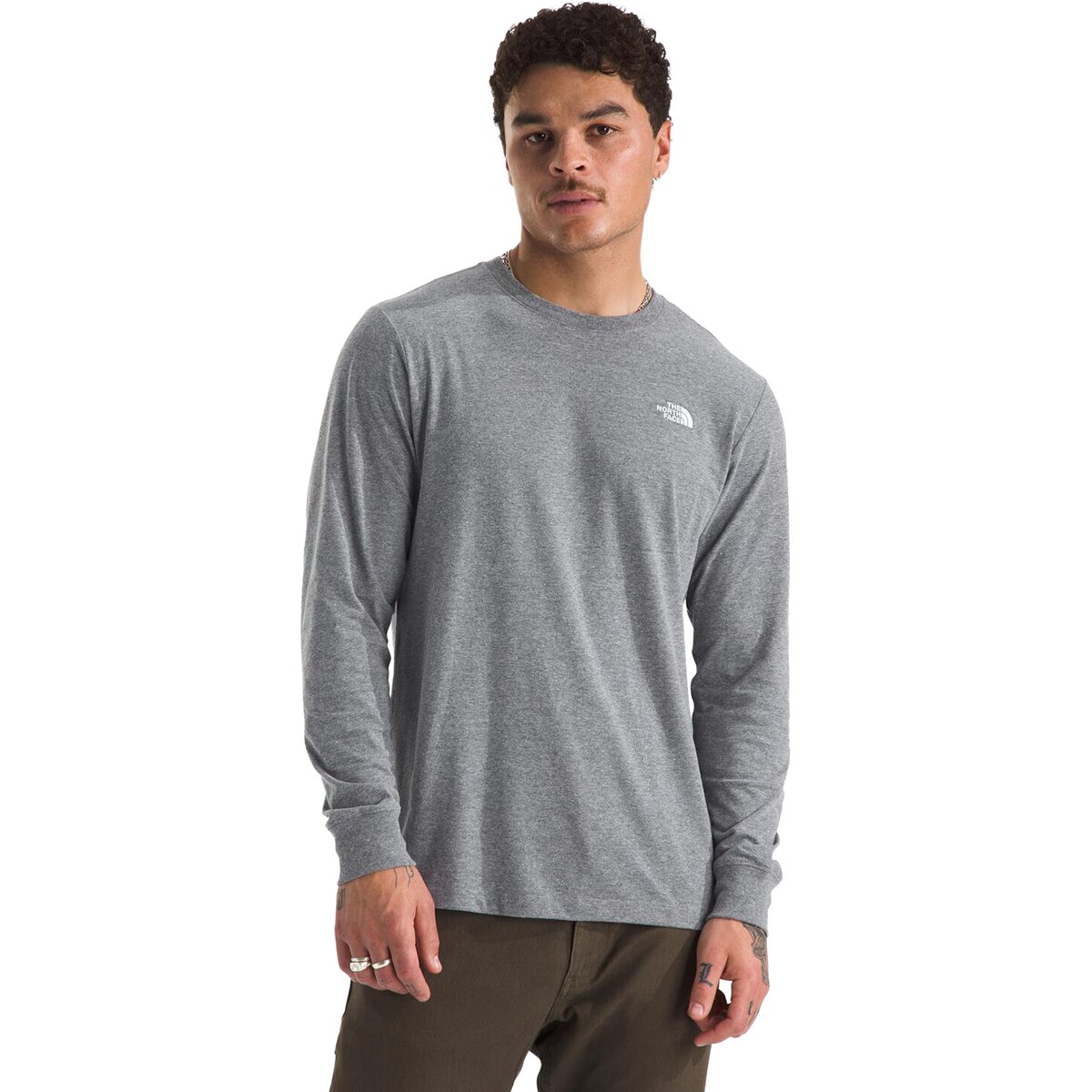 The North Face The North Face Men's Evolution Embroidered Long-Sleeve T-Shirt in TNF Mid Grey Heather - Size: XXL - $28.00 at Steep and Cheap