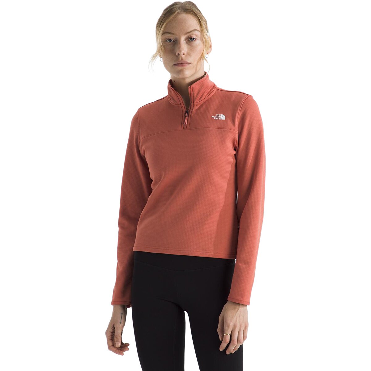 The North Face Women's Cedar Trail Grid Fleece 1/4-Zip Jacket in Mars Dust - Size: Small