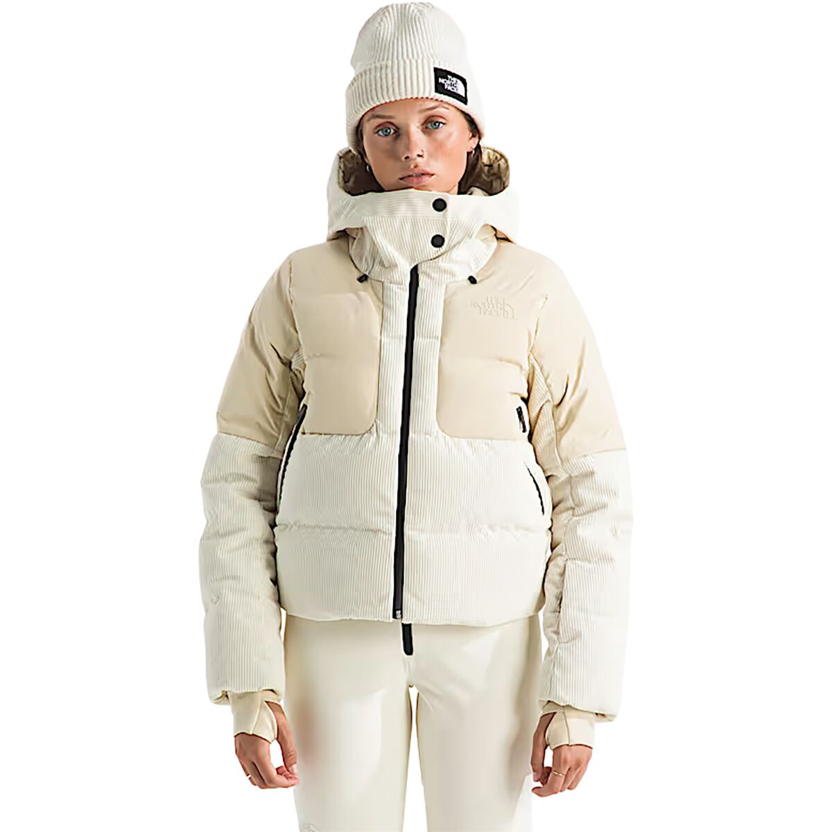 The North Face The North Face Women's Cold Spell Cropped Down Corduroy Jacket in Gravel / White Dune - Size: Large - $337.50 at Steep and Cheap