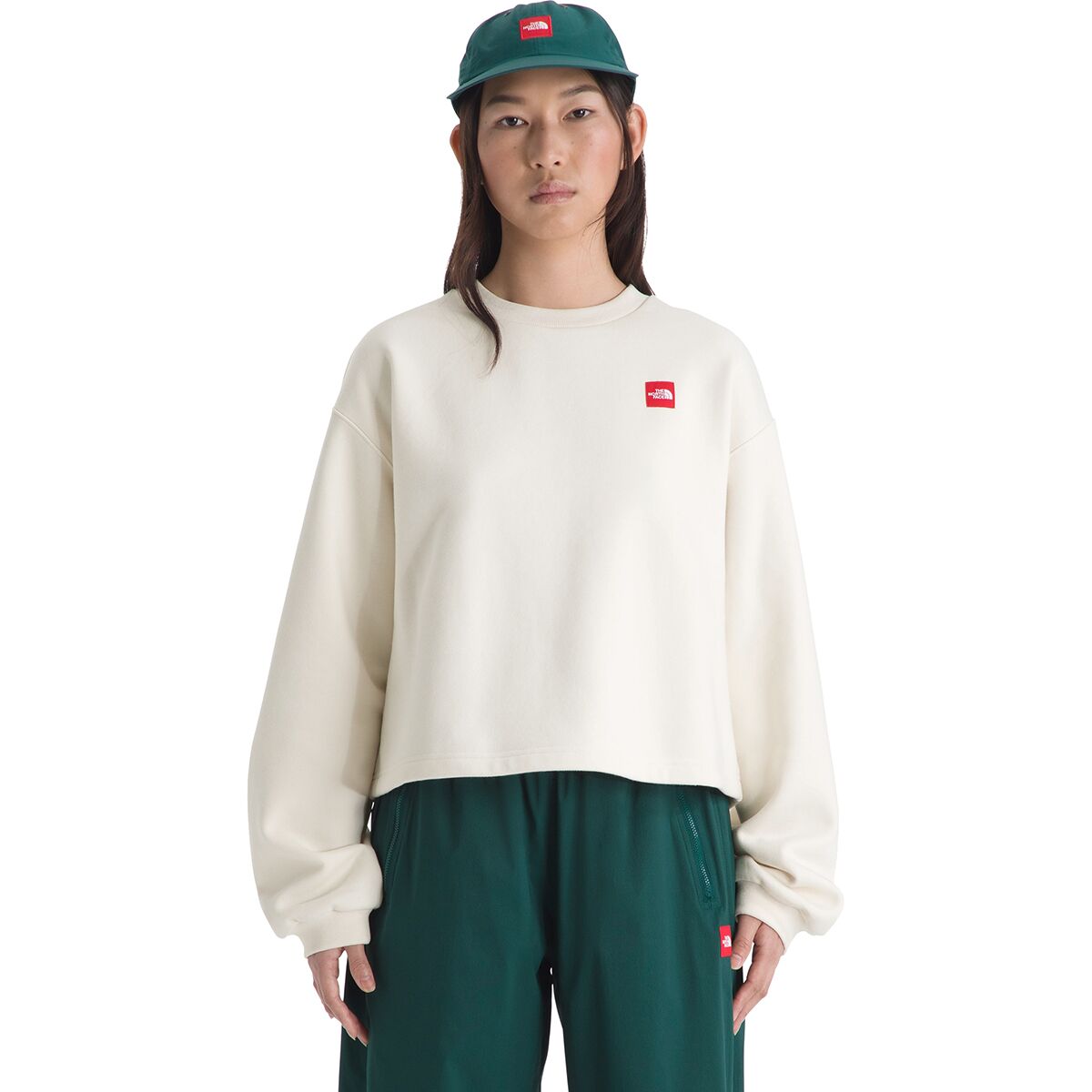 The North Face Women's RedBox Crew Sweatshirt in White Dune - Size: Large