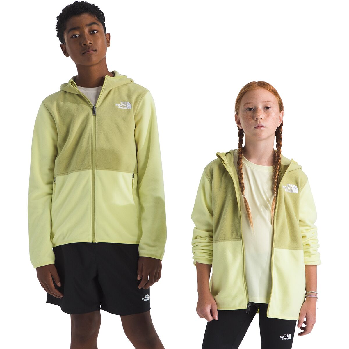 The North Face Glacier Full-Zip Hoodie - Kids' in Lemon Mist / Pear - Size: Small