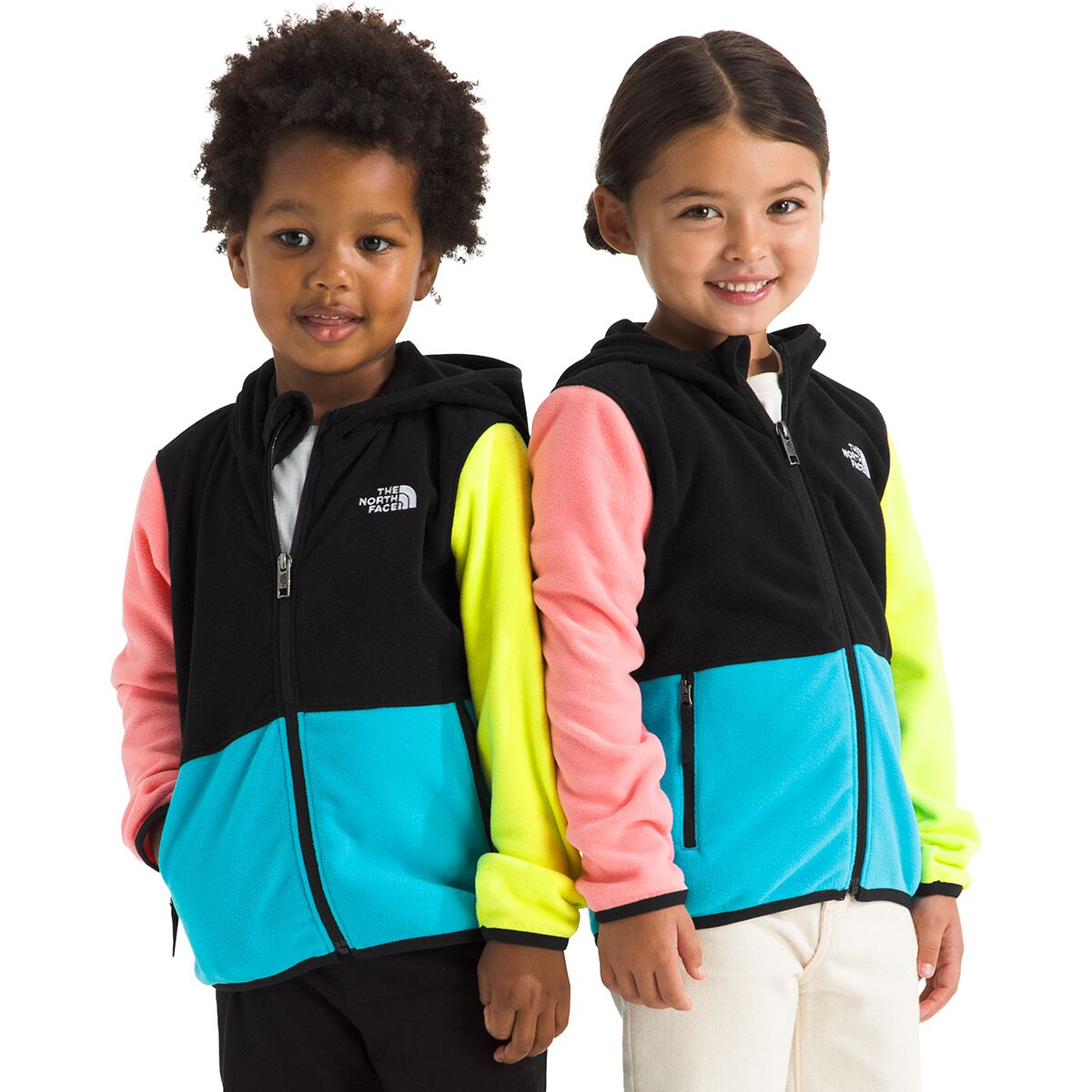 The North Face Glacier Full-Zip Hoodie - Toddlers' in TNF Black / Meridian Blue / Fizz Lime - Size: 2T